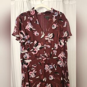 Lane Bryant Burgundy Floral Dress
